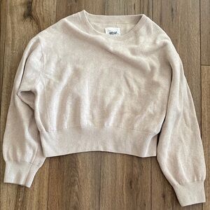 Aerie Cream Crew Neck Sweater Relaxed Fit